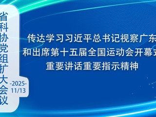 省科协召开党组扩大会议  传达学习习近平总书记视察广东和出席第十五届全国运动会开幕式重要讲话重要指示精神